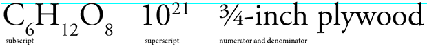 subscript and superscript numerals