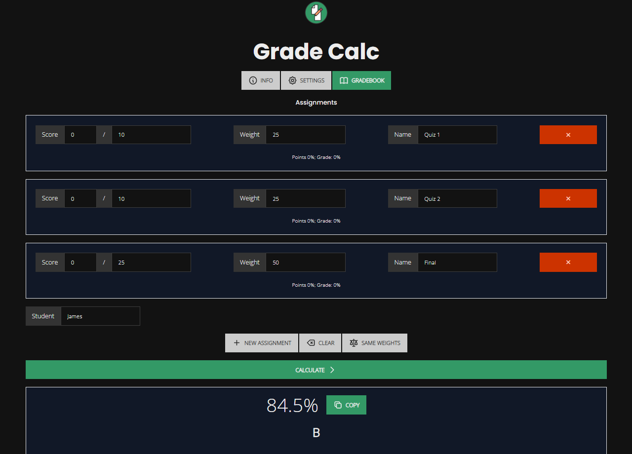 Grade Calc